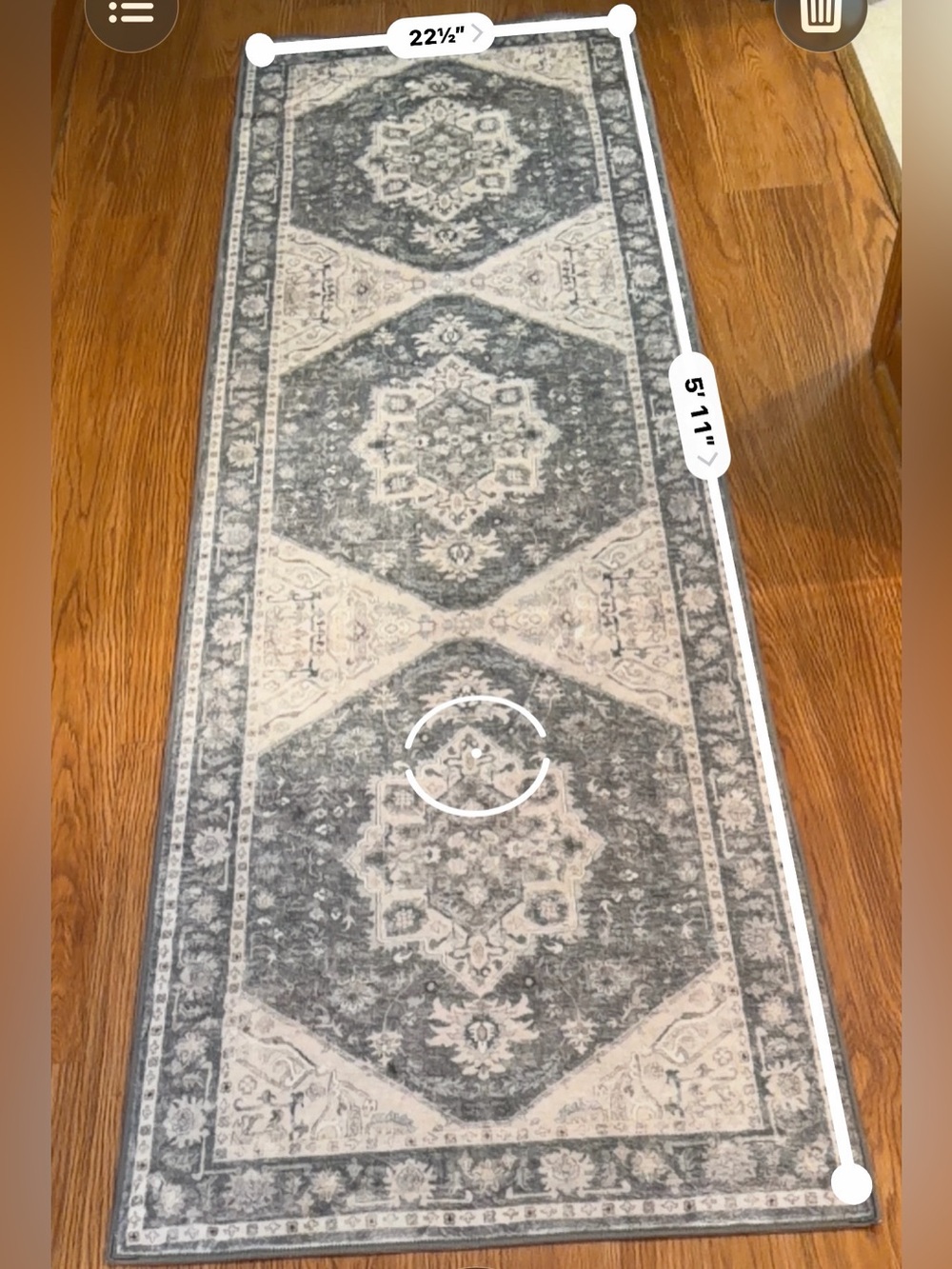 Gray and Cream Decorative Runner Door Mat - Unbranded